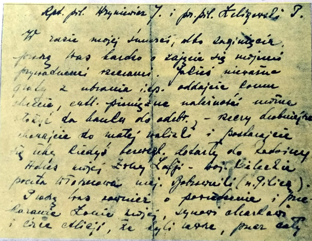 Zdjęcie "pozegnalnego" listu kapitana Janoty Bzowskiego opublikowane w "Skrzydlatej Polsce" przez Andrzeja Macko
