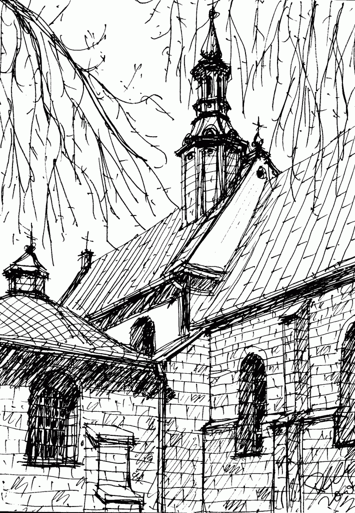 IMIELNO Kościół parafialny. Gmina Imielno, powiat jędrzejowski. Dawne